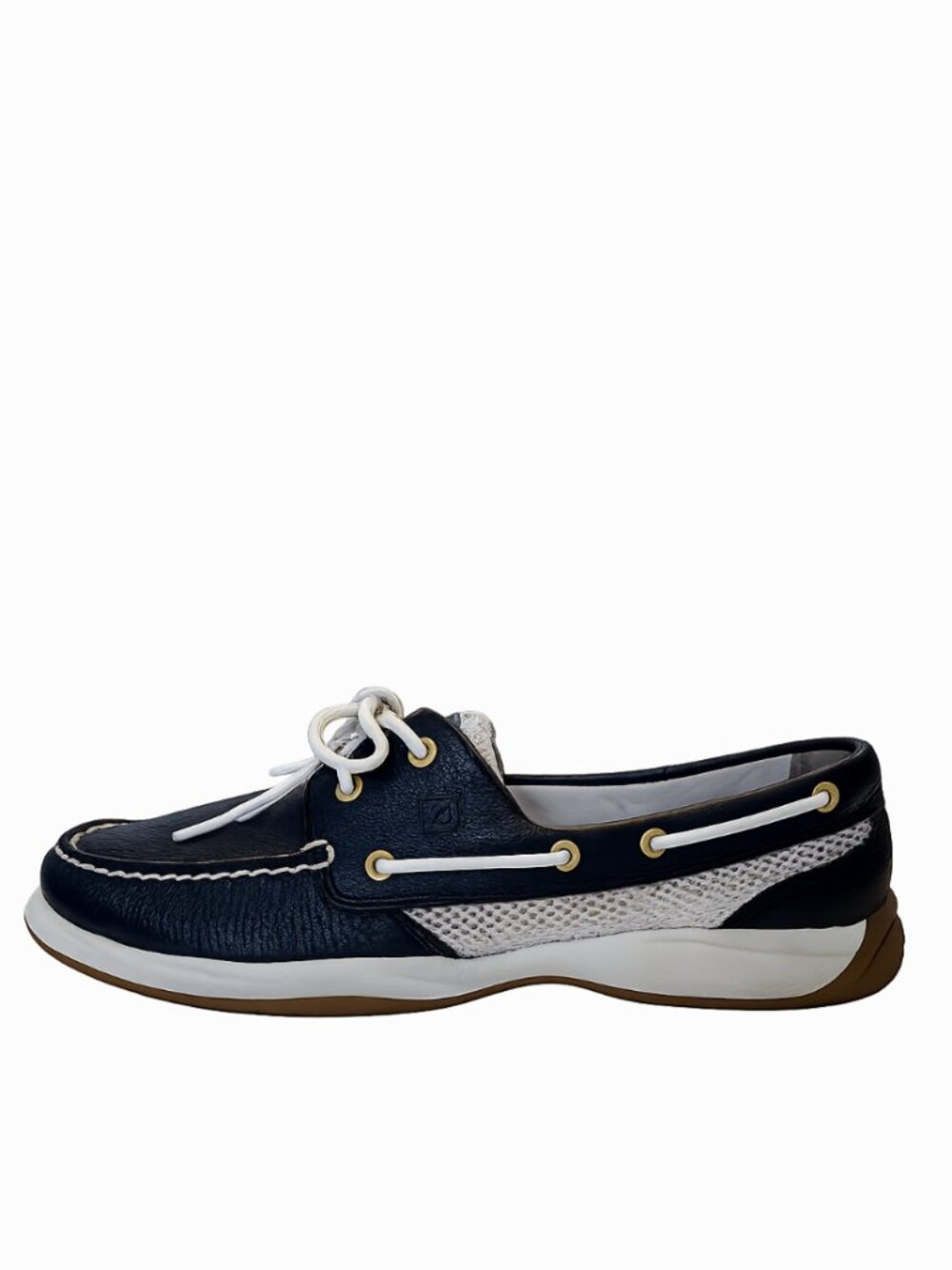 Sperry Blue Leather Boat Shoes Women's Size 10M Lace-Up Moc Toe